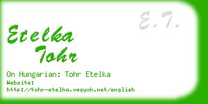 etelka tohr business card